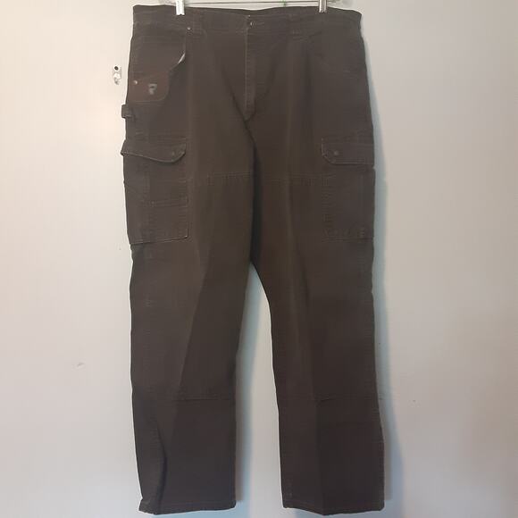 Wrangler RIGGS Mens 40x32 Canvas Double Front Knee Cargo Pants Green - Picture 1 of 11